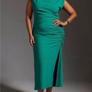 Anthropologie Teal Midi Dress